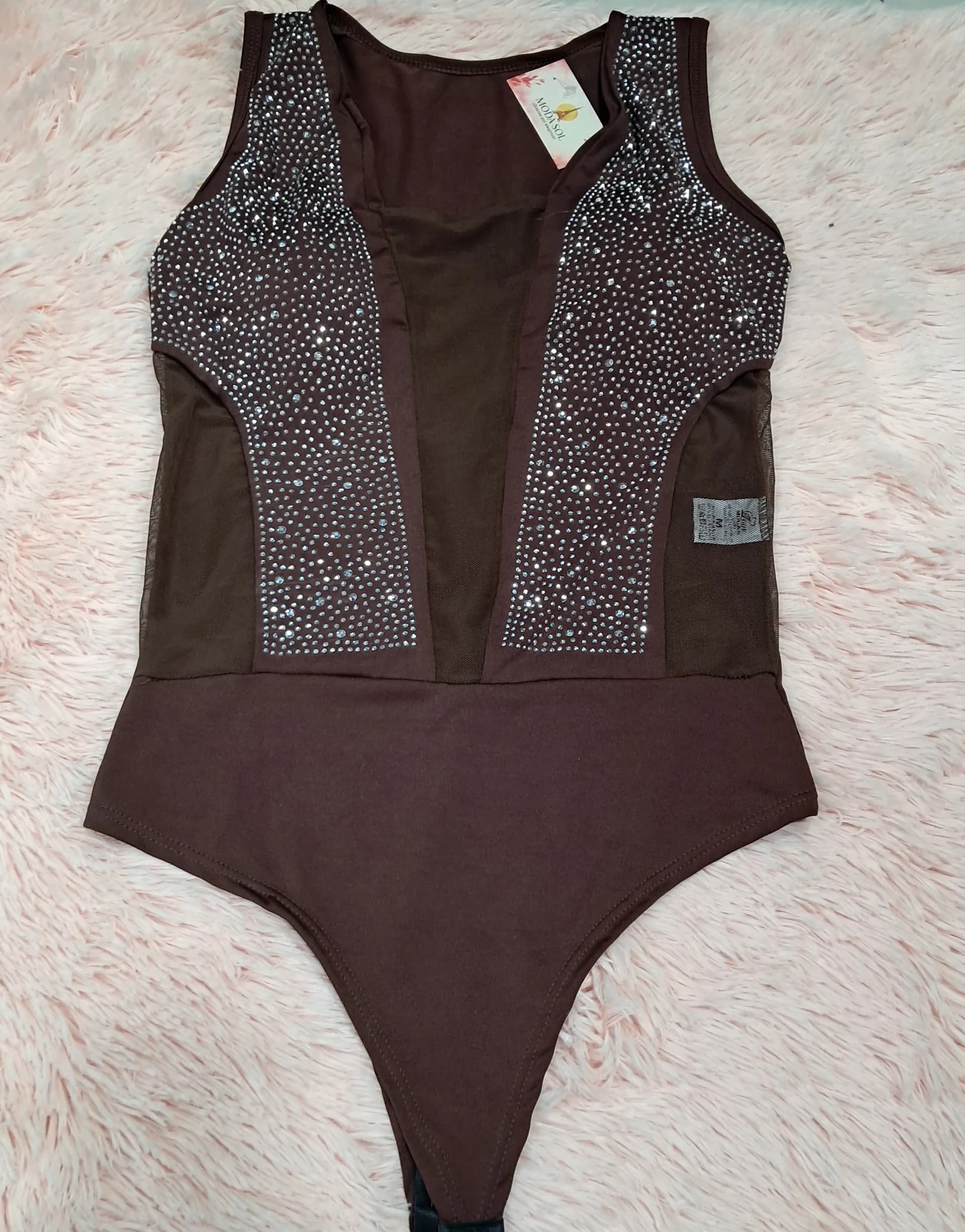 BODY CON BRILLOS MUSCULOSA