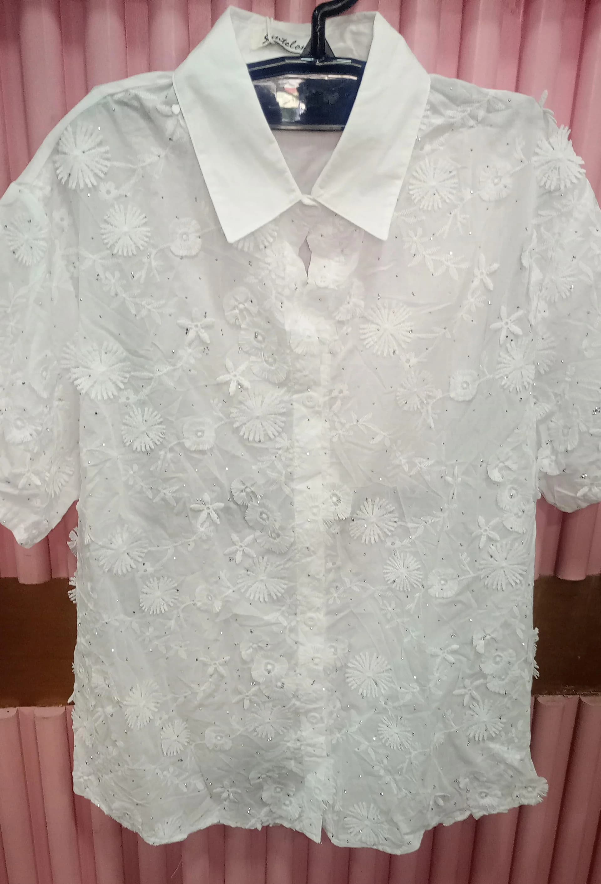 CAMISA MUJER ENCAJE BRILLO