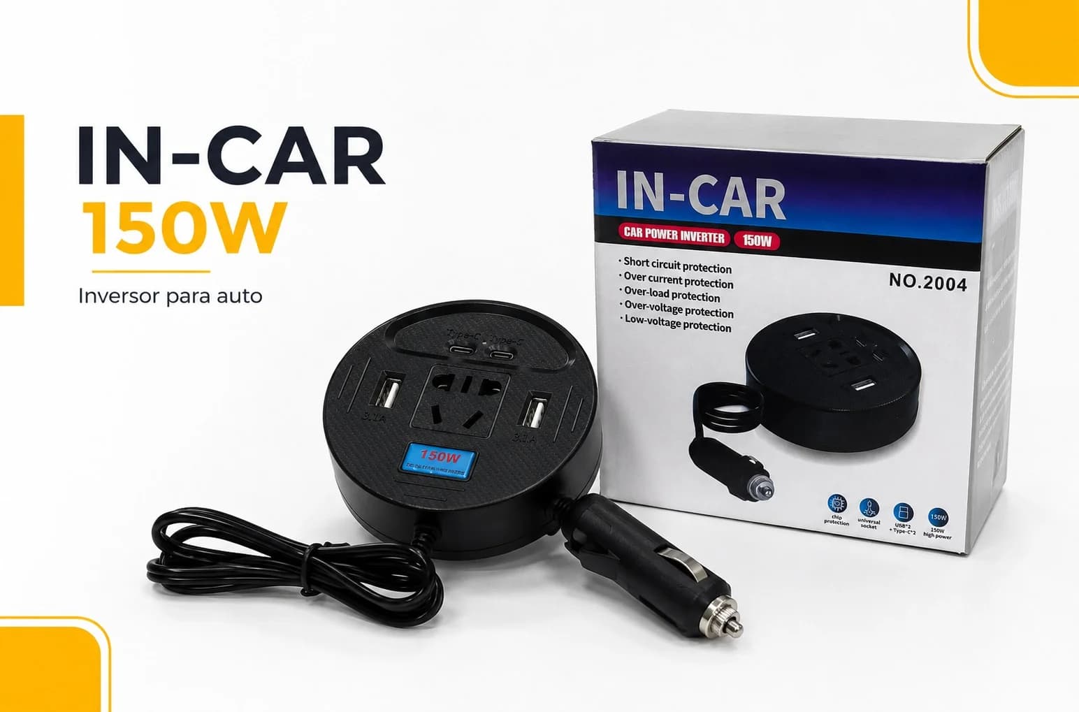 CARGADOR AUTO 1500W (ZAPATILLA)