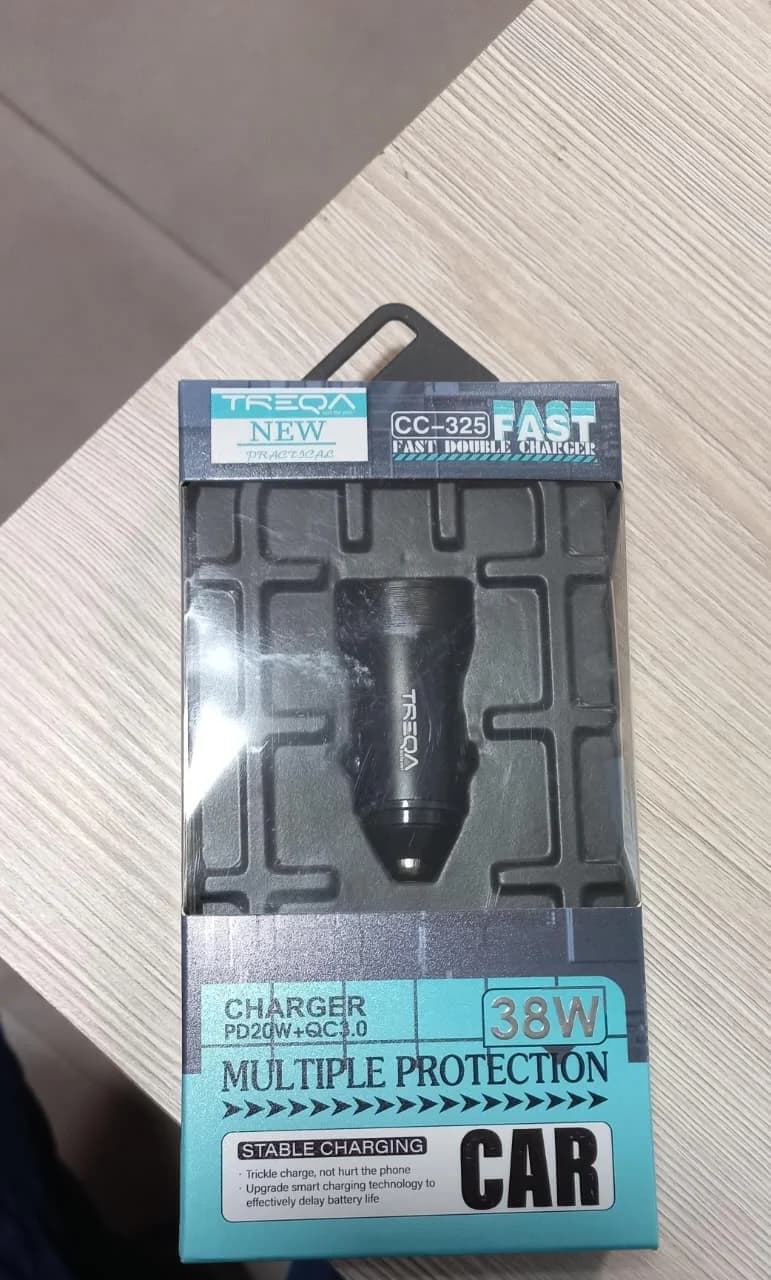 CARGADOR P/AUTO TREQA USB + C (CC-325)