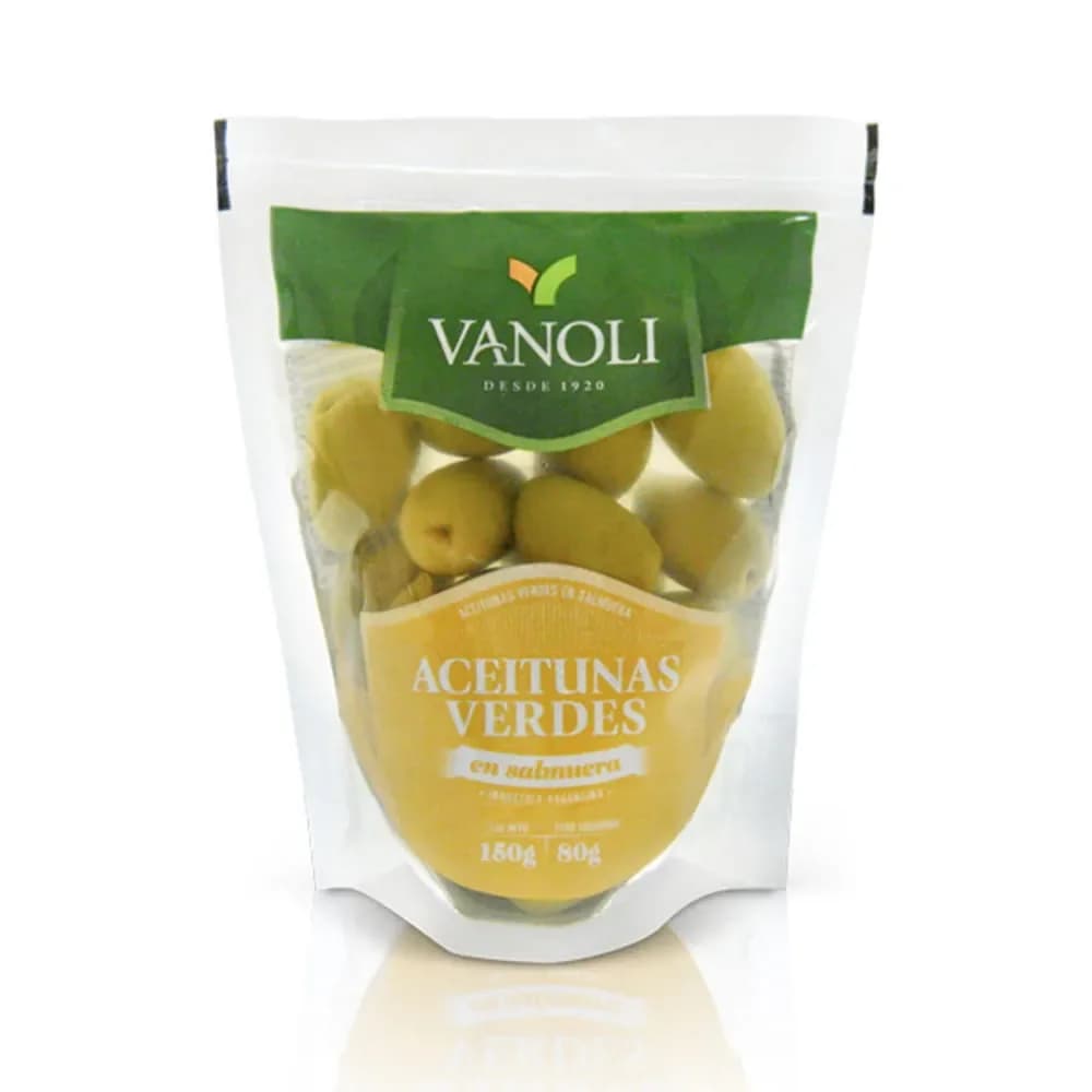 Aceitunas verdes Vanoli en salmuera 150g