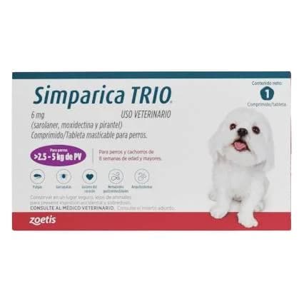 Comprimido Simparica TRIO 6mg (2.6-5 KG) VIOLETA