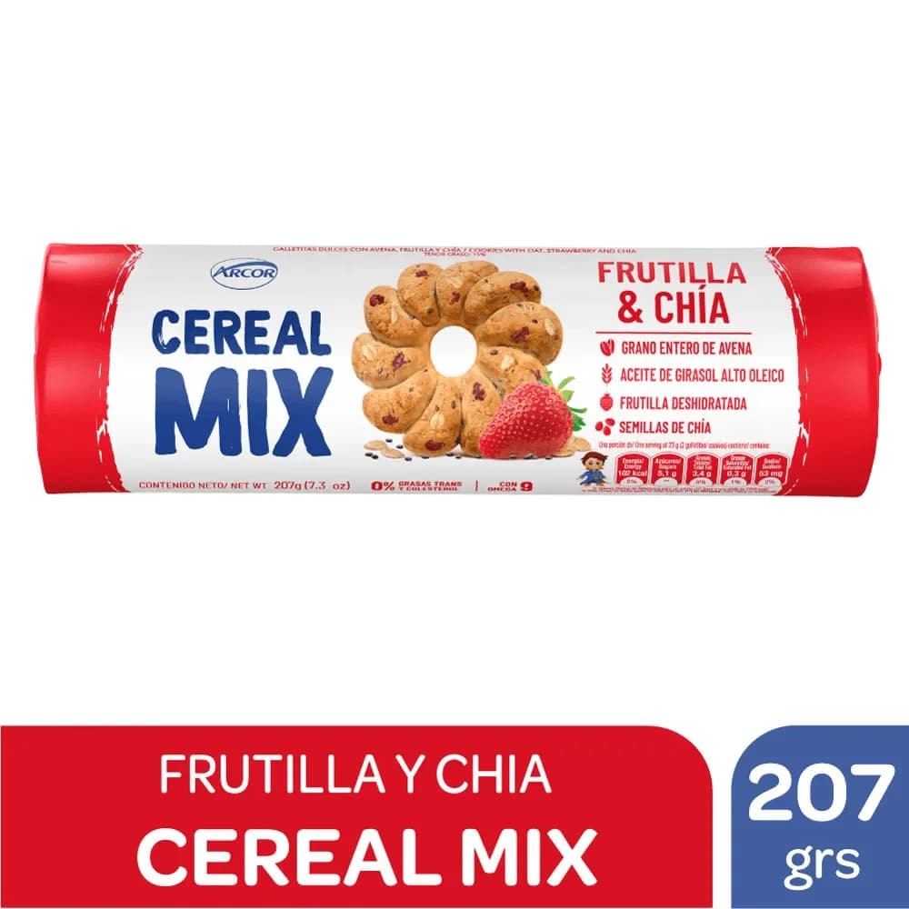 Galletas Cereal Mix Frutilla y Chia