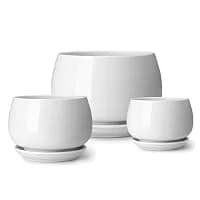 MACETA CERAMICA CON PLATO X3 (LIQUIDACION ULTIMA)