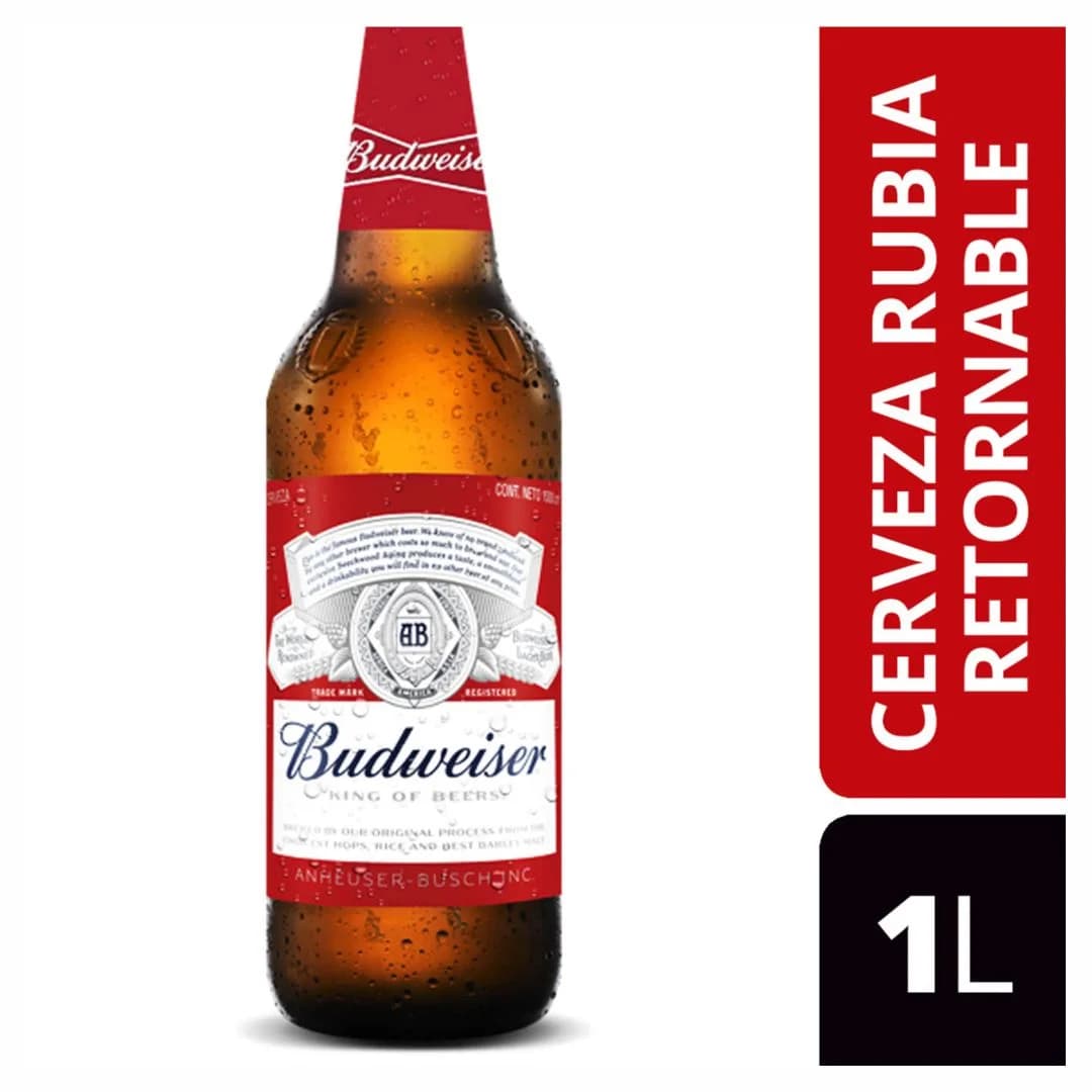 CERVEZA BUDWEISER ENVASE RETORNABLE 1 LTS