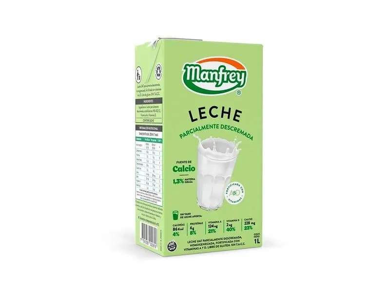 Leche descremada Manfrey 1L