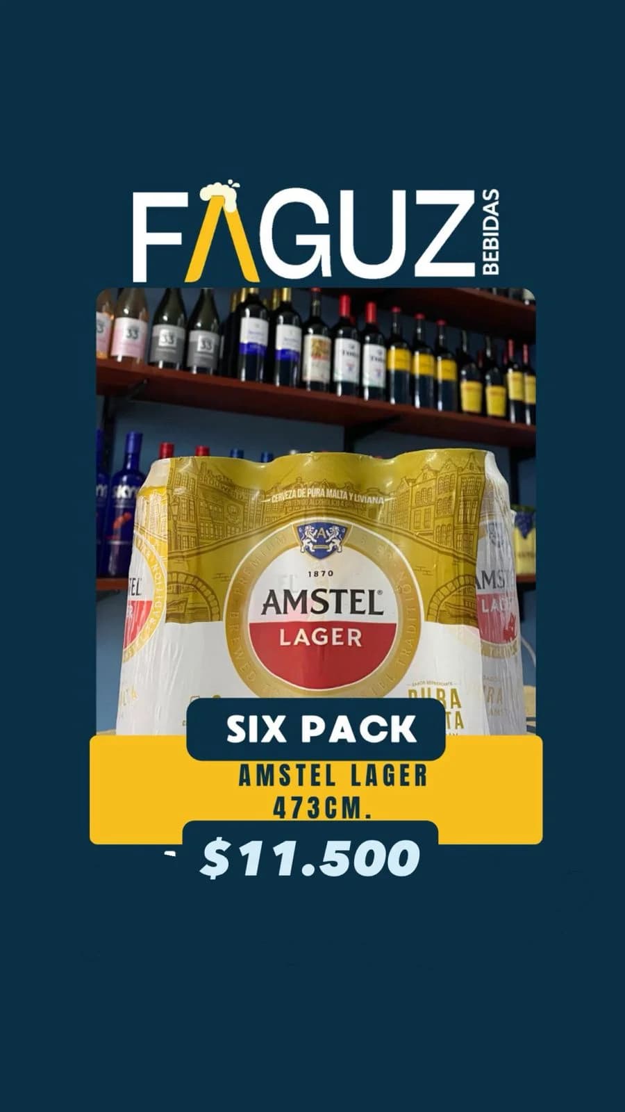 CERVEZA LATA AMSTEL LAGER 473CM
