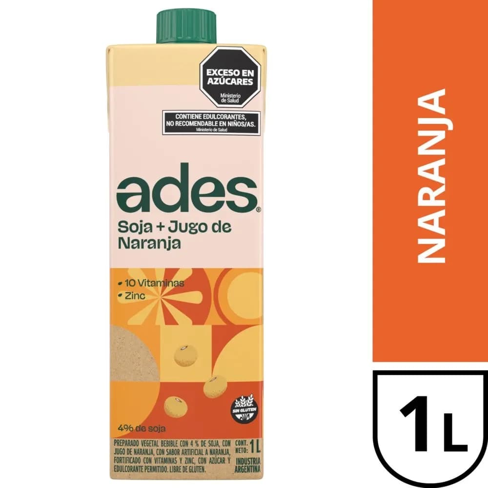 Jugo Ades Naranja 1 Lt