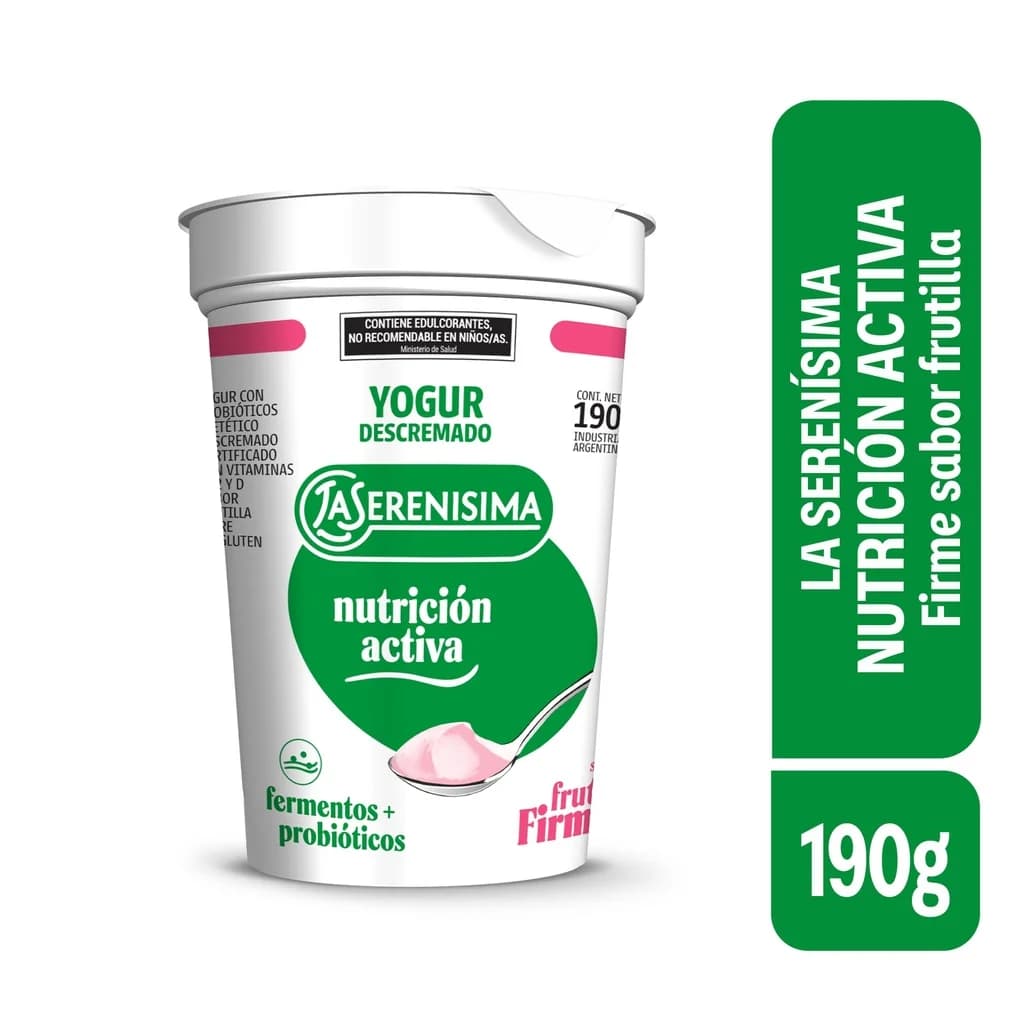 Yogur Serenisima Frutilla Descremado Nutricion Activa 190g