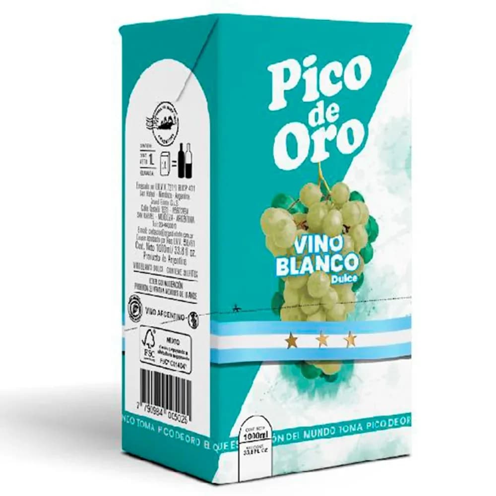 Vino Blanco Dulce Pico de Oro 1 Lt