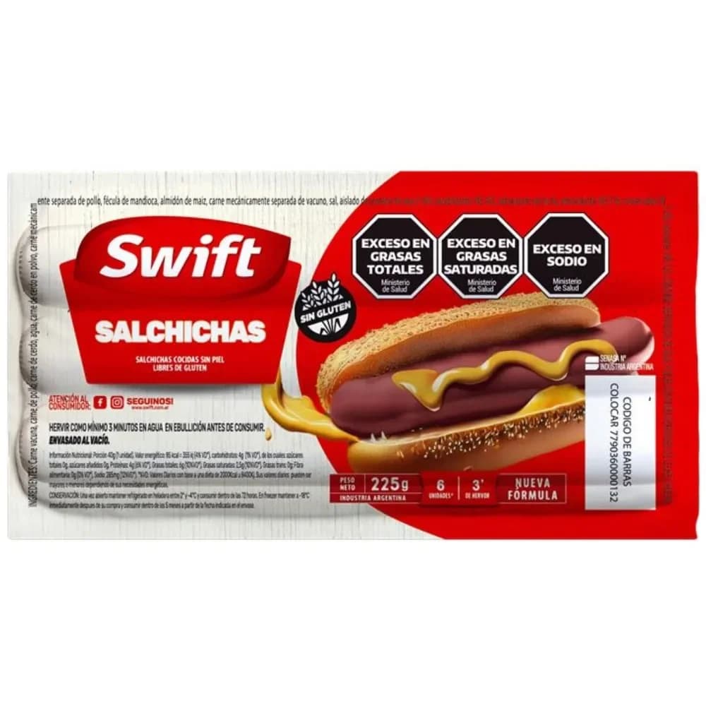 Salchichas Swift Sin Tacc 6 Uni. 225g