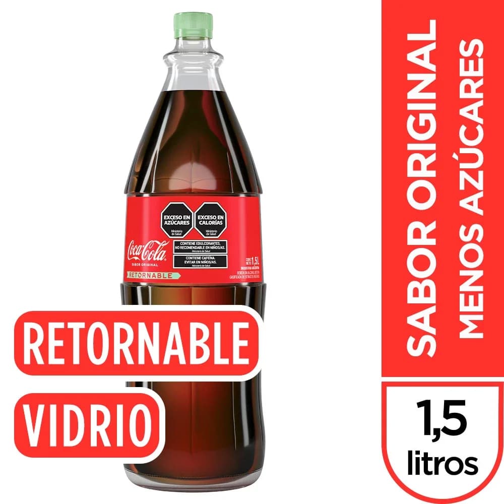 Gaseosa Coca Cola 1,5 Lts Vidrio RET