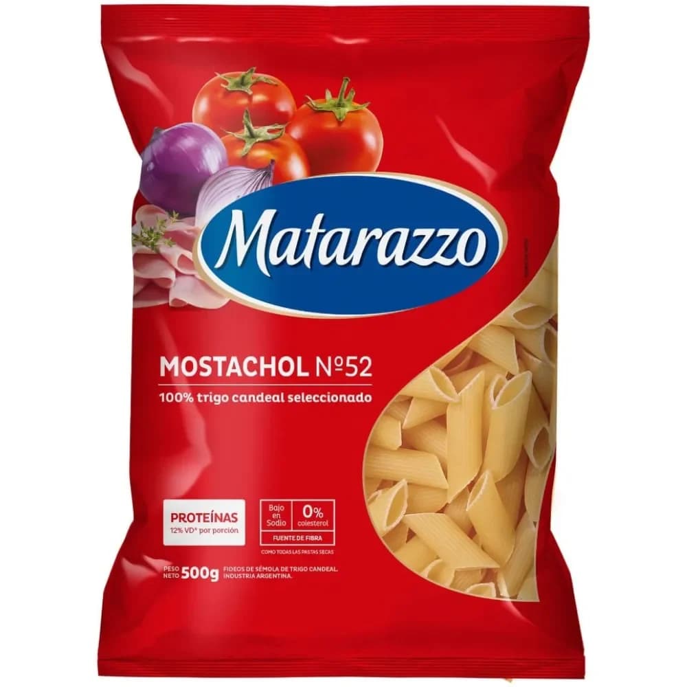 Fideos Matarazzo Mostacholes N52 Rayado 500g