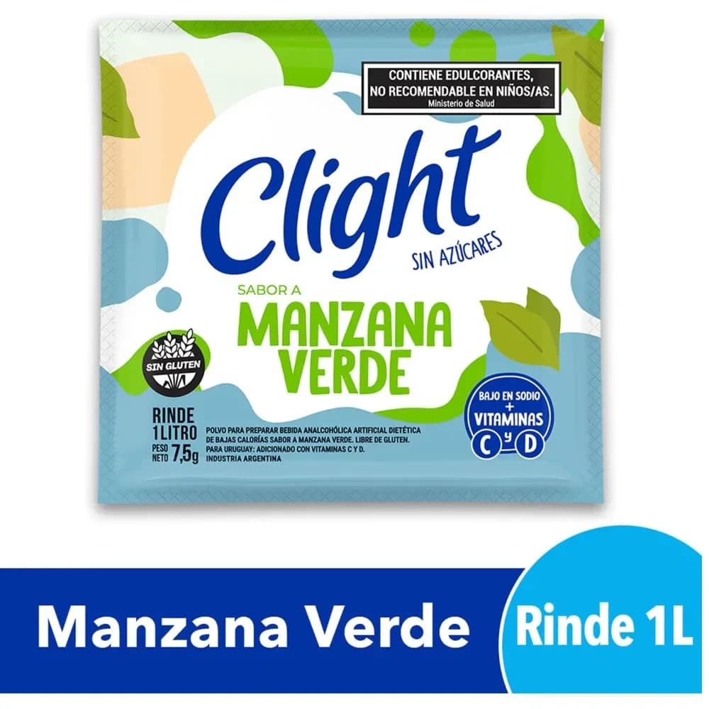 Jugo en Polvo Clight Manzana Verde 7,5 grs