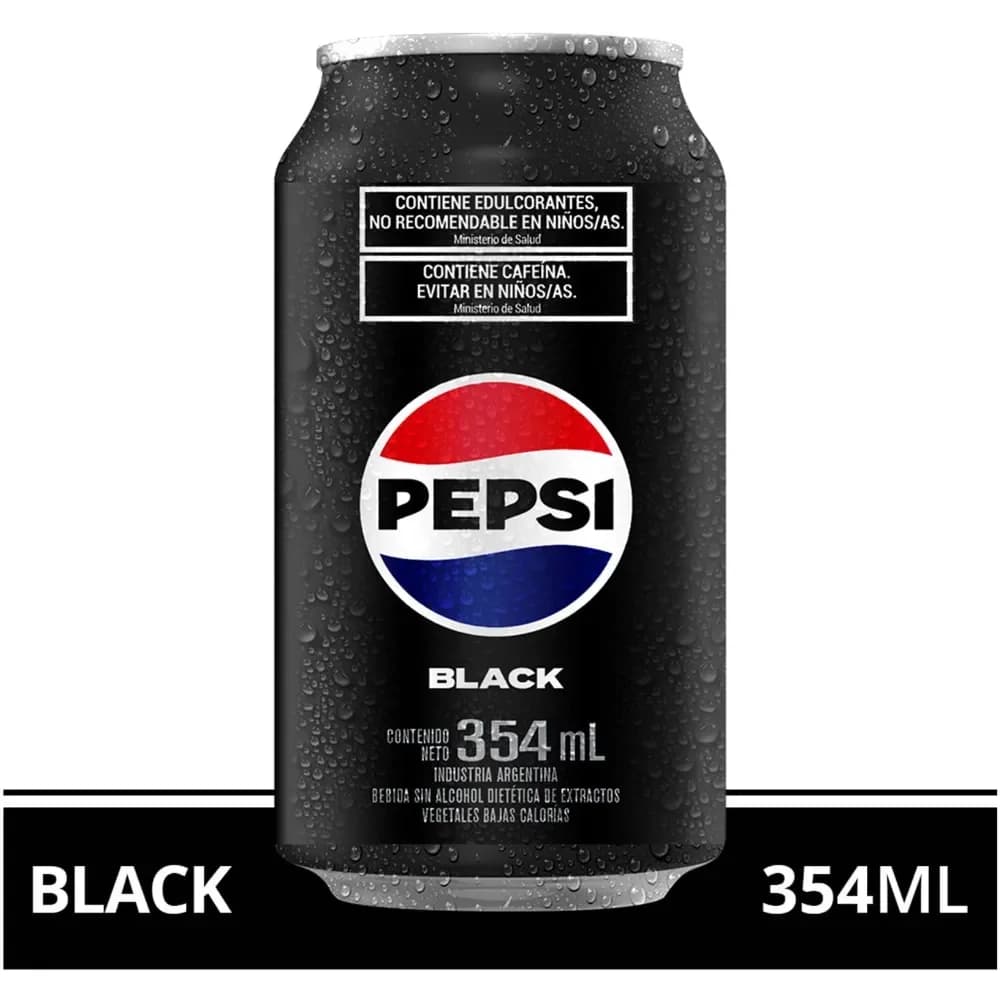 Gaseosa Pepsi Black Cola en lata 354 ml