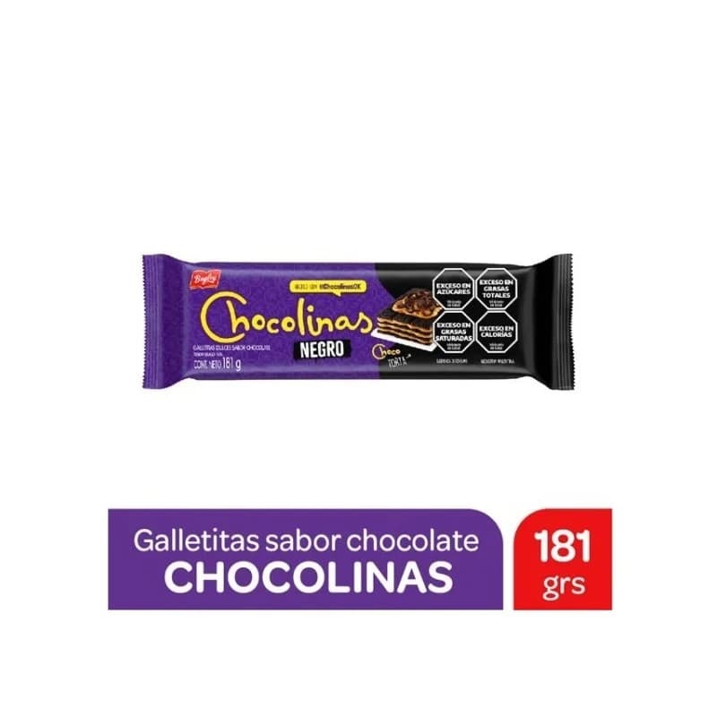 Galletitas Chocolate Negro Chocolinas 181 Grs