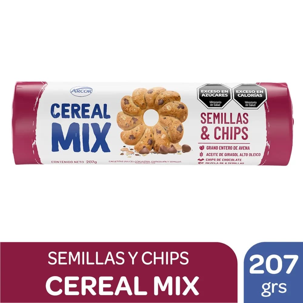 Galletitas Cereal Mix Avena Semilla Frutilla 207 Grs