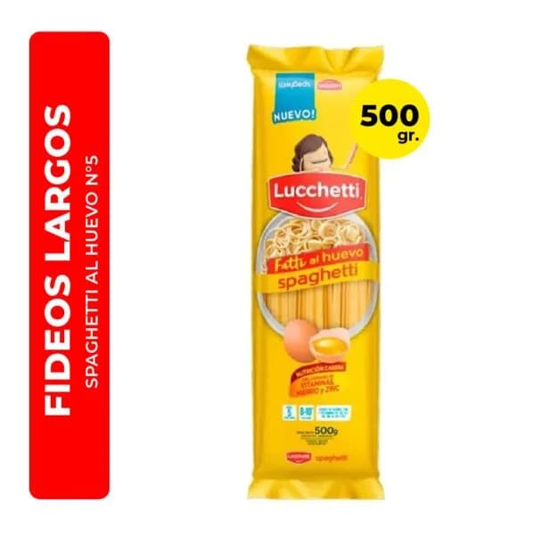 Fideos al huevo Lucchetti spaghetti 500Gr