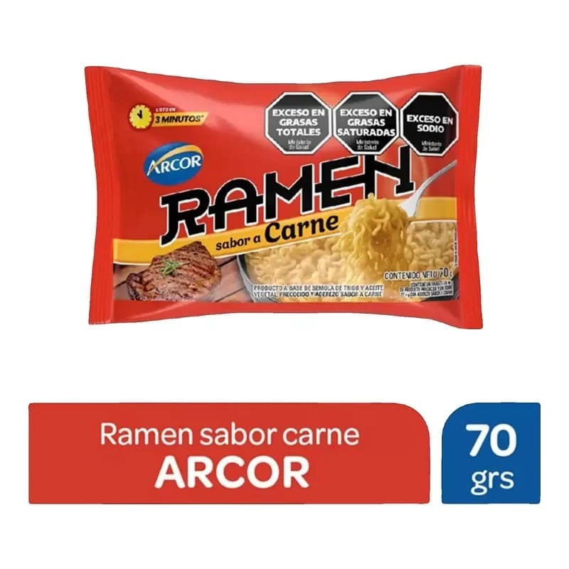 Ramen Arcor Sabor Carne x 70 Gr