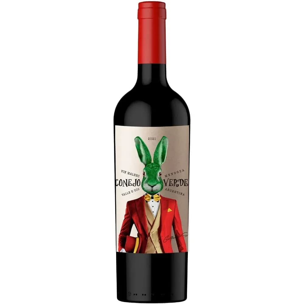 Vino Tinto Malbec Conejo Verde en Botella 750 ml