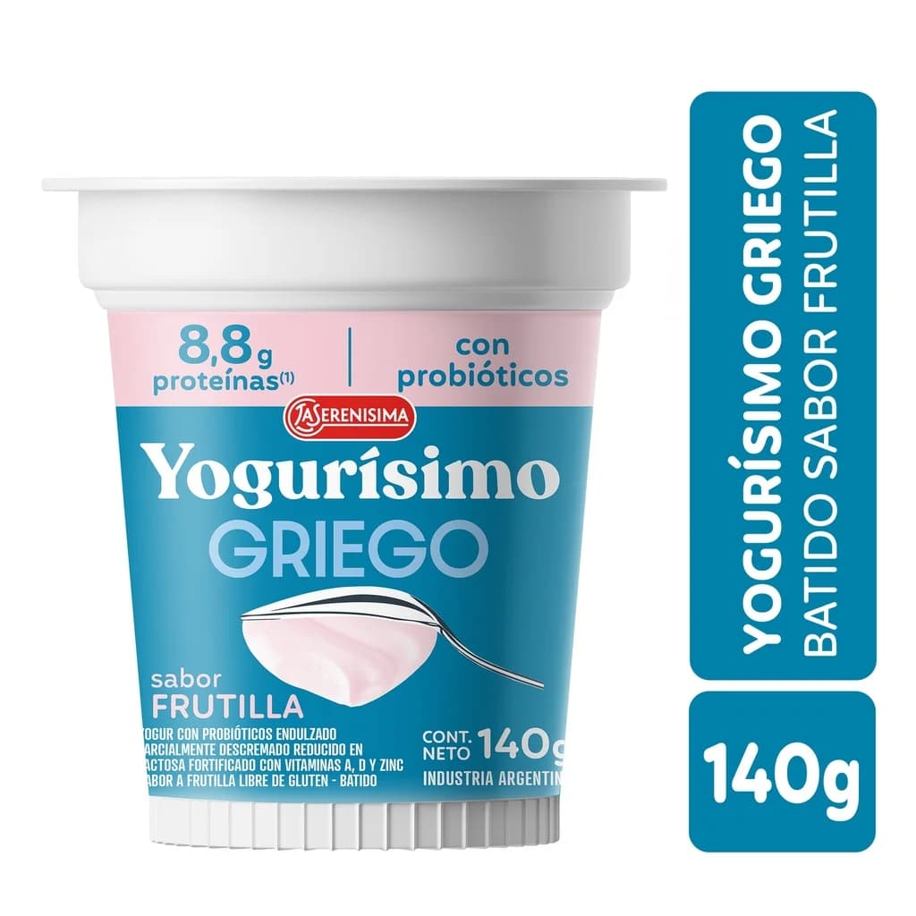 Yogurísimo Griego Batido Sabor Frutilla 140gr