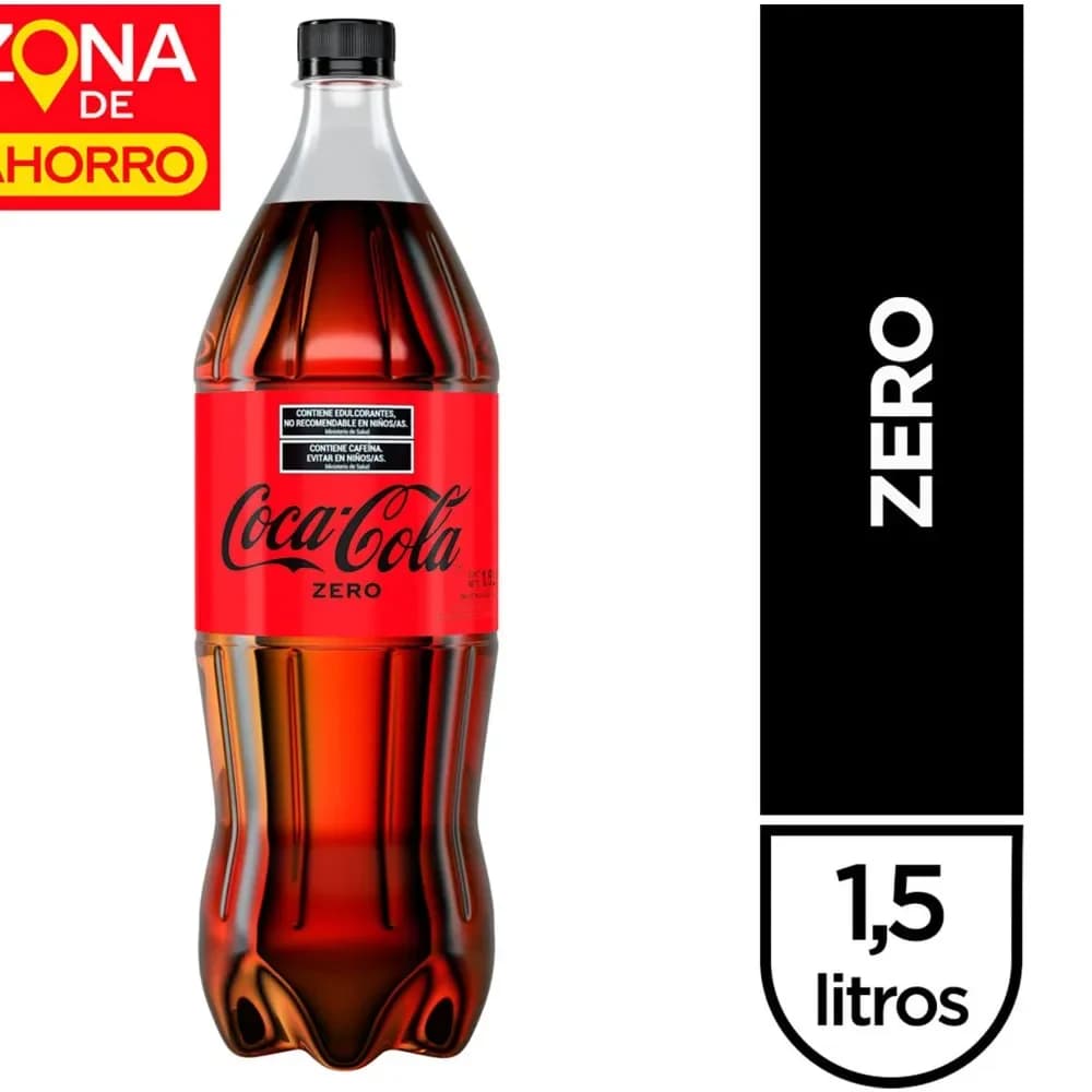 Gaseosa Coca Cola ZERO Descartable 1,5 lts