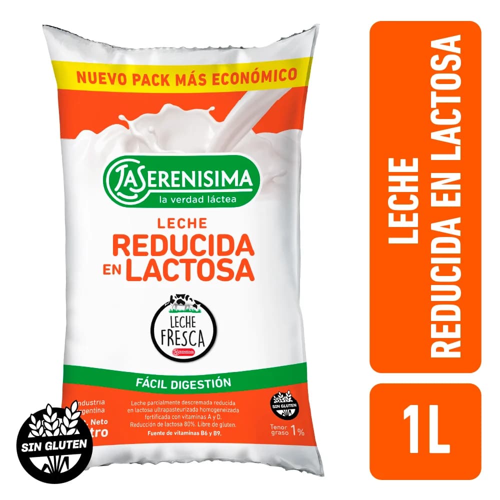 Leche Reducida en Lactosa Sachet 1L