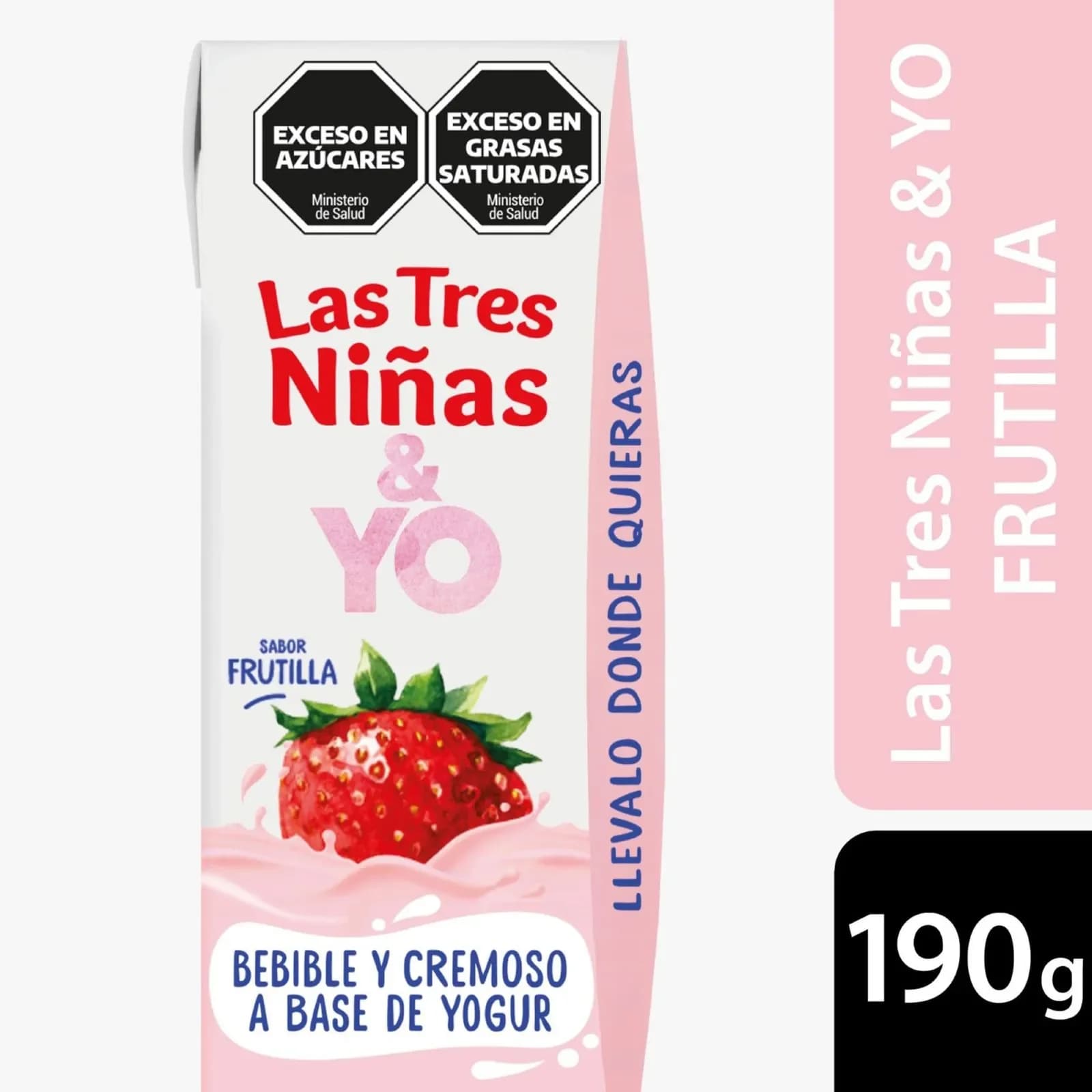 Yogurt bebible Las Tres Niñas sabor Frutilla 190 Grs