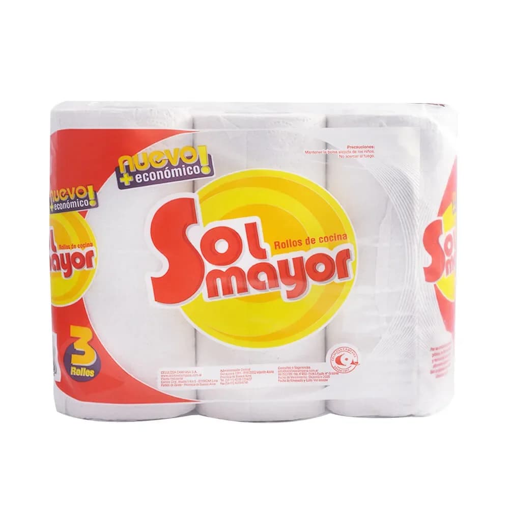 Rollo/Servilletas de cocina Sol Mayor 3 x 40 paños