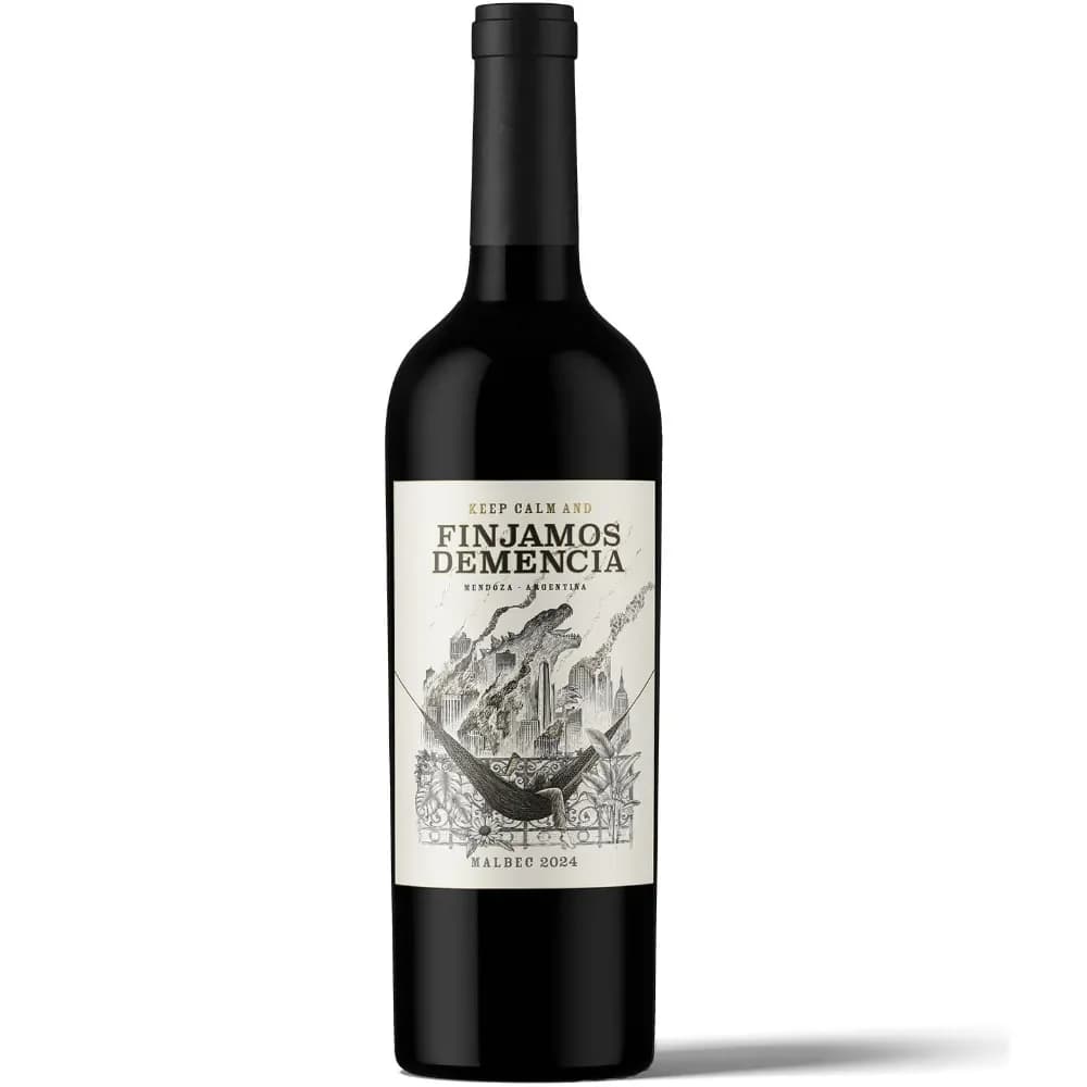 Vino Tinto Malbec Finjamos Demencia en Botella 750 ml