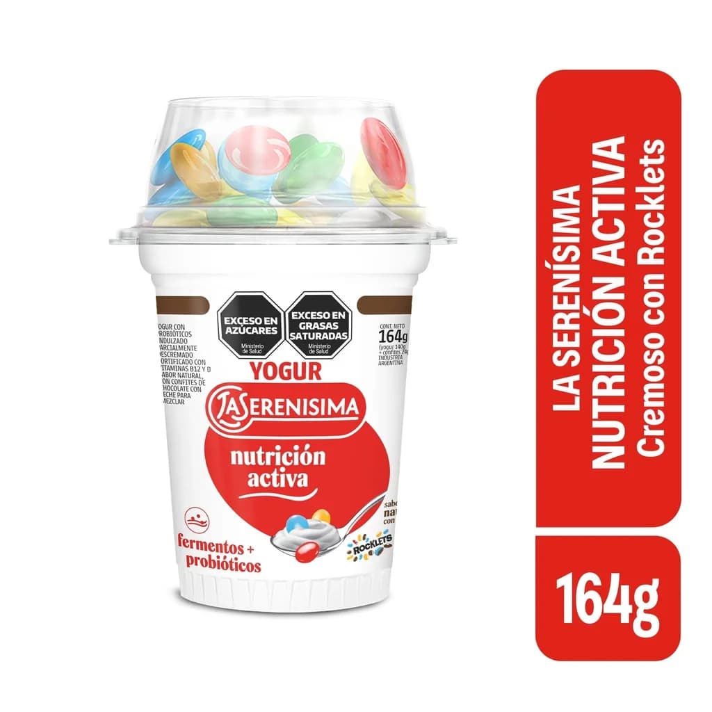 Yogur con Rocklets La Serenísima Nutrición Activa 164gr