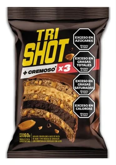 Alfajor Tri Shot +Cremoso x3 60 Gr