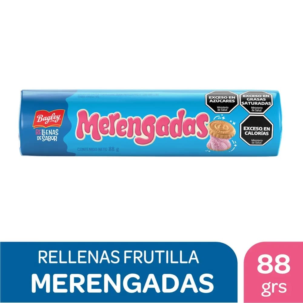 Galletitas de Vainillas Merengadas Rellenas de Frutilla 88 Grs