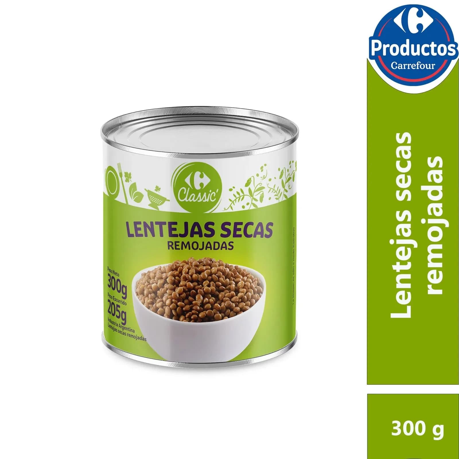 Lentejas Secas Remojadas Carrefour Classic 300g