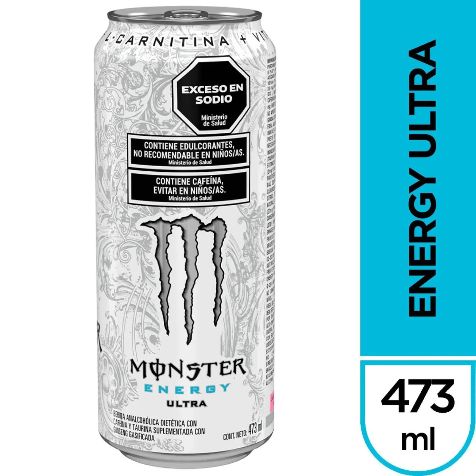 Bebida Energizante sin Azúcar Monster Energy Ultra 473ml