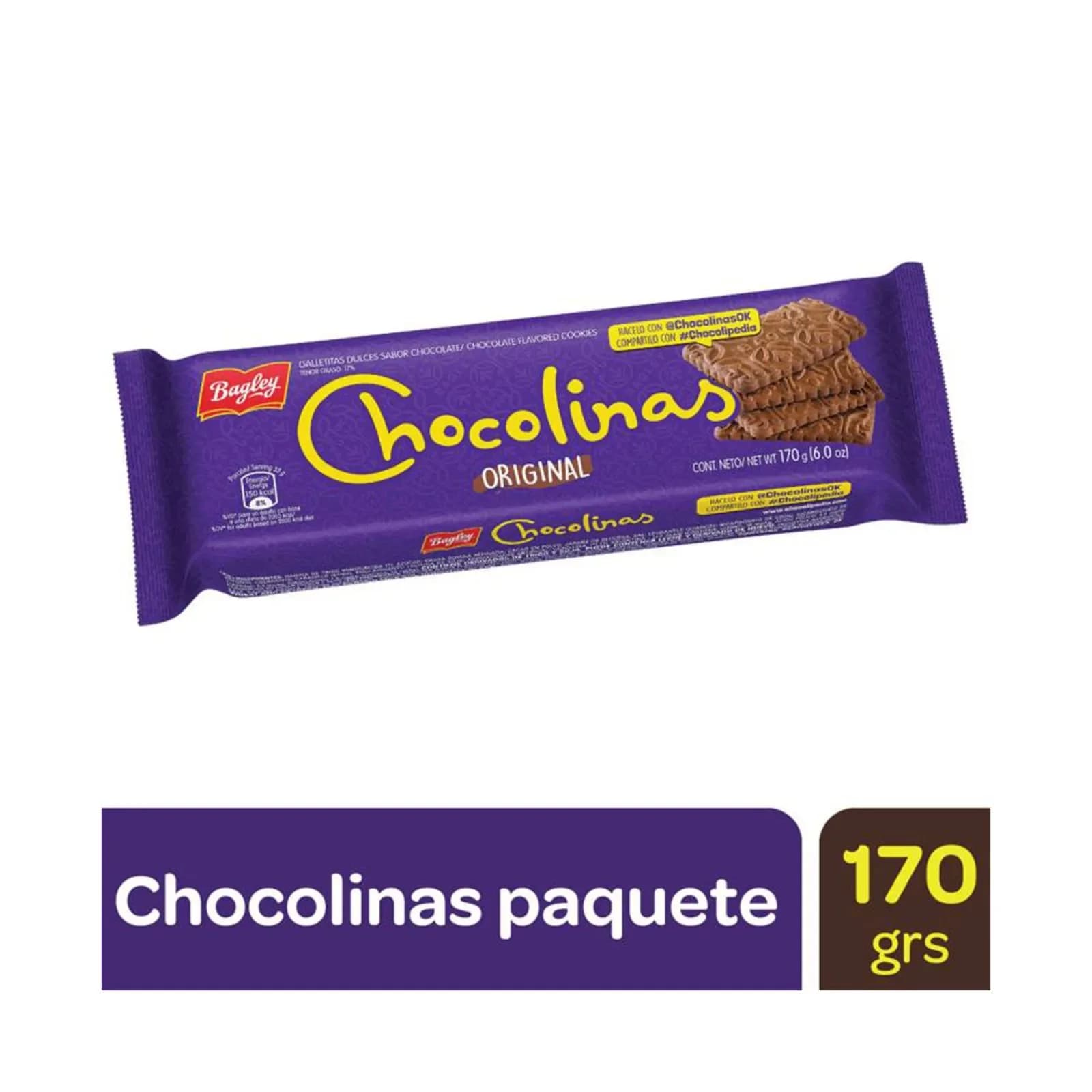 Galletitas Chocolinas de chocolate Clasicas 170Gr