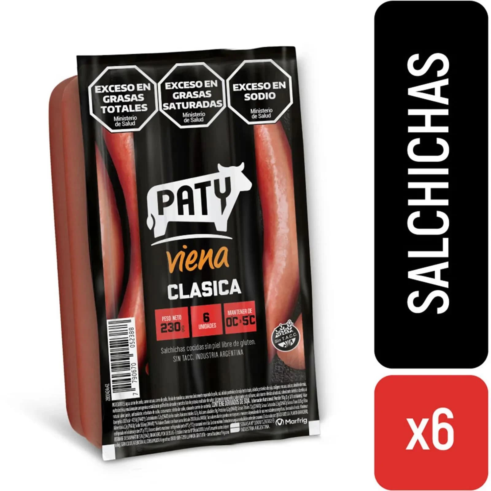 Salchichas Clásicas Paty viena Flow 6 Uni. 230g