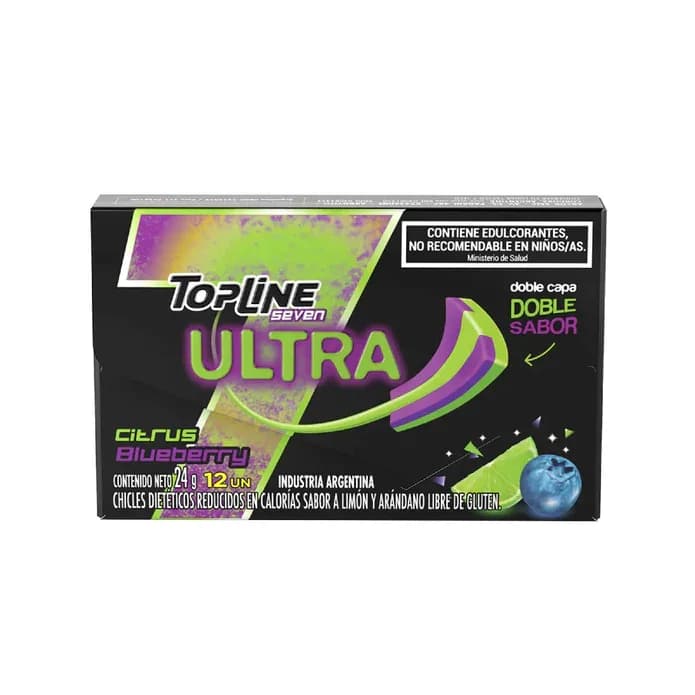 Chicle Top Line 7 Seven Ultra Citrus Blueberry 24g