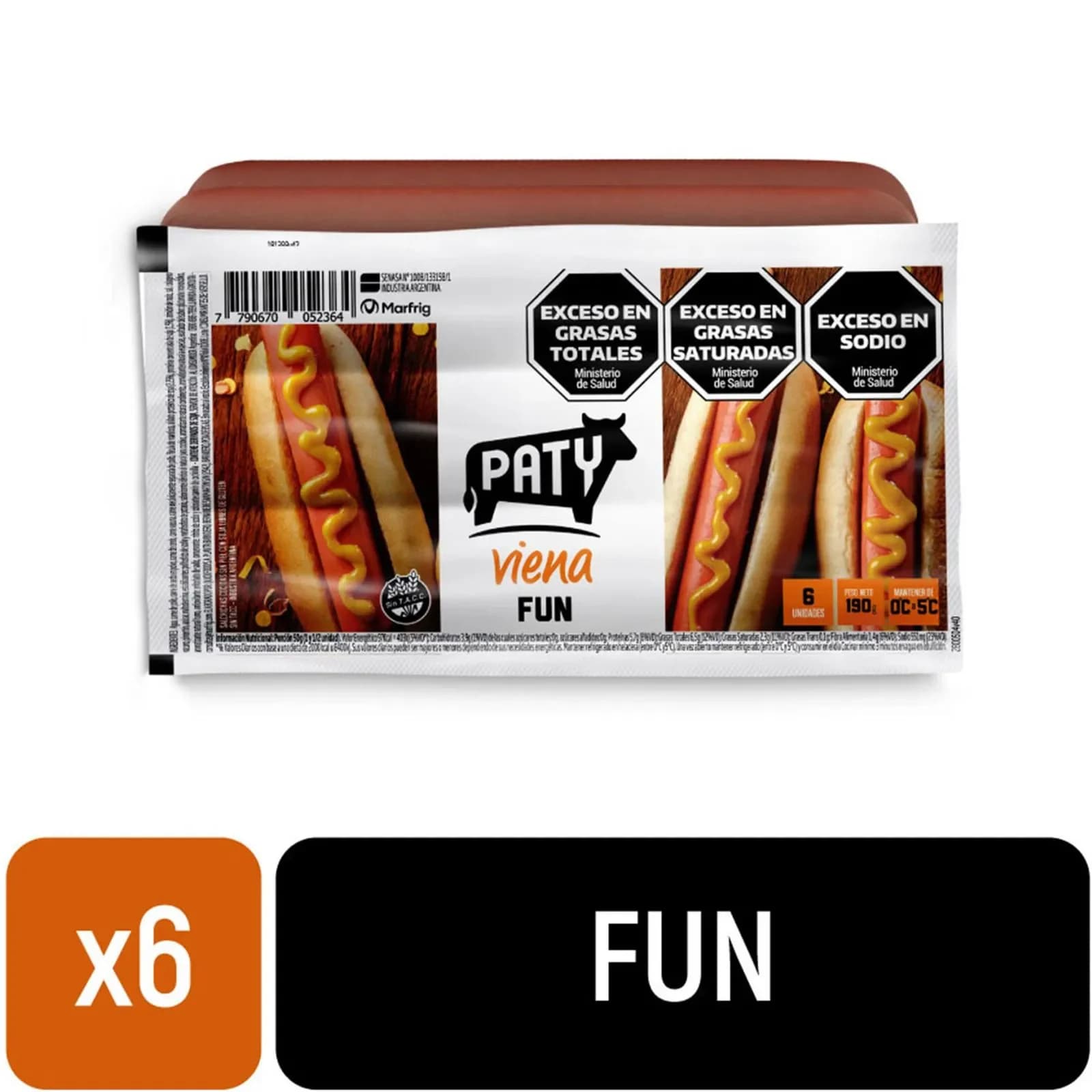 Salchicas Paty viena 6 U. 190g