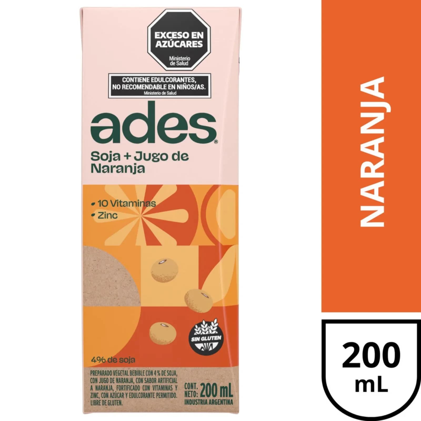 Ades Soja + Jugo de Naranja 200 ml
