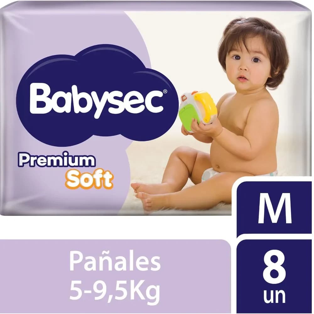 Pañales Babysec Premium soft M x 8 U.