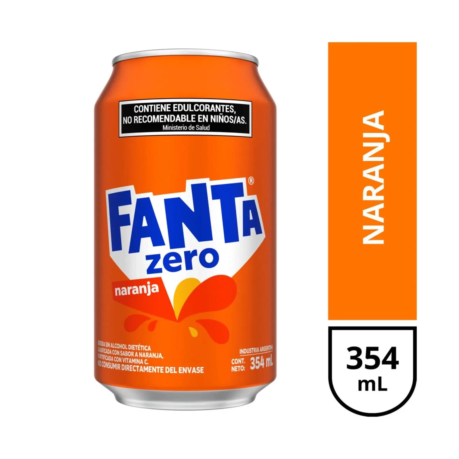 Gaseosa Fanta Zero Naranja 354 ml