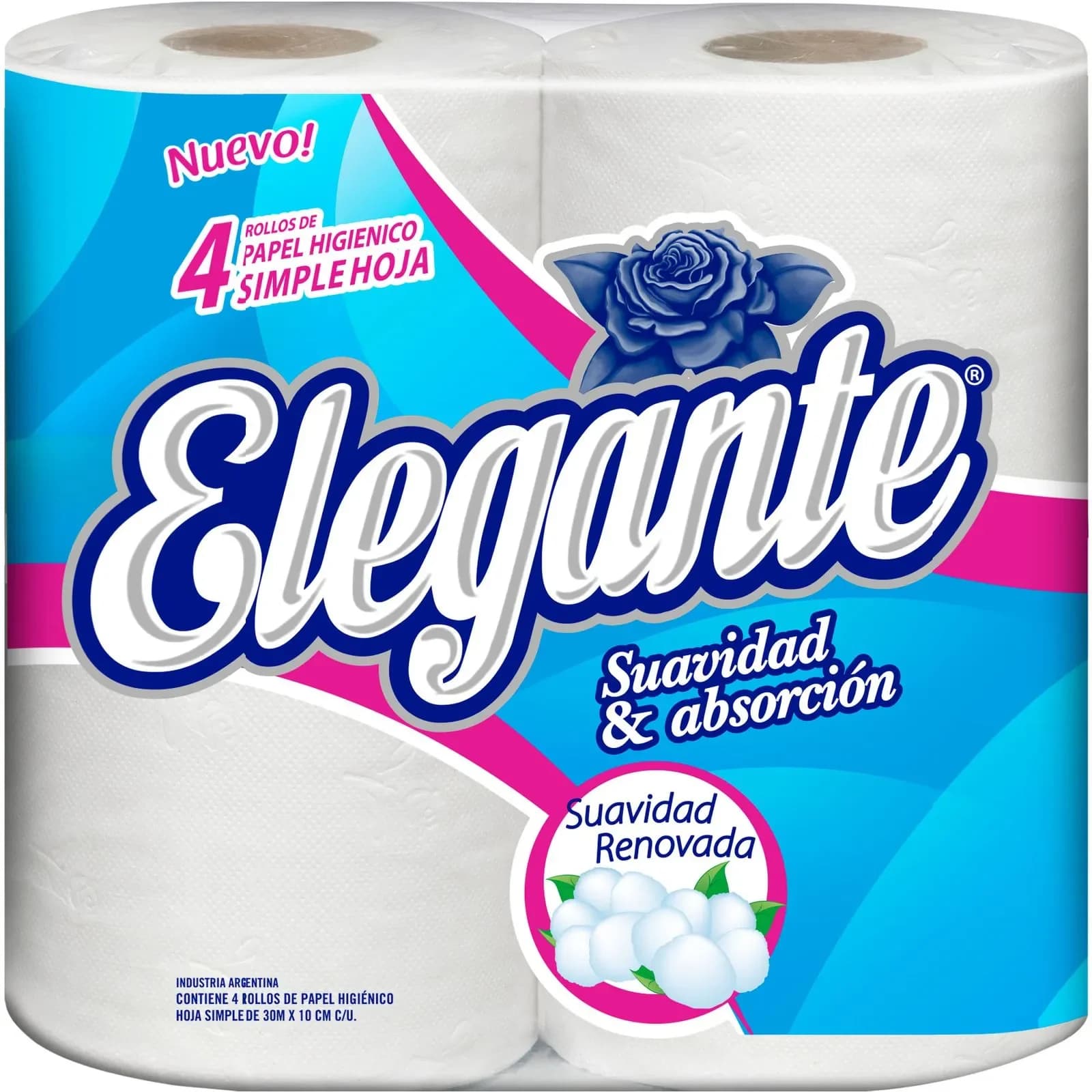 Papel Higiénico Hoja Simple Elegante 4x30 m