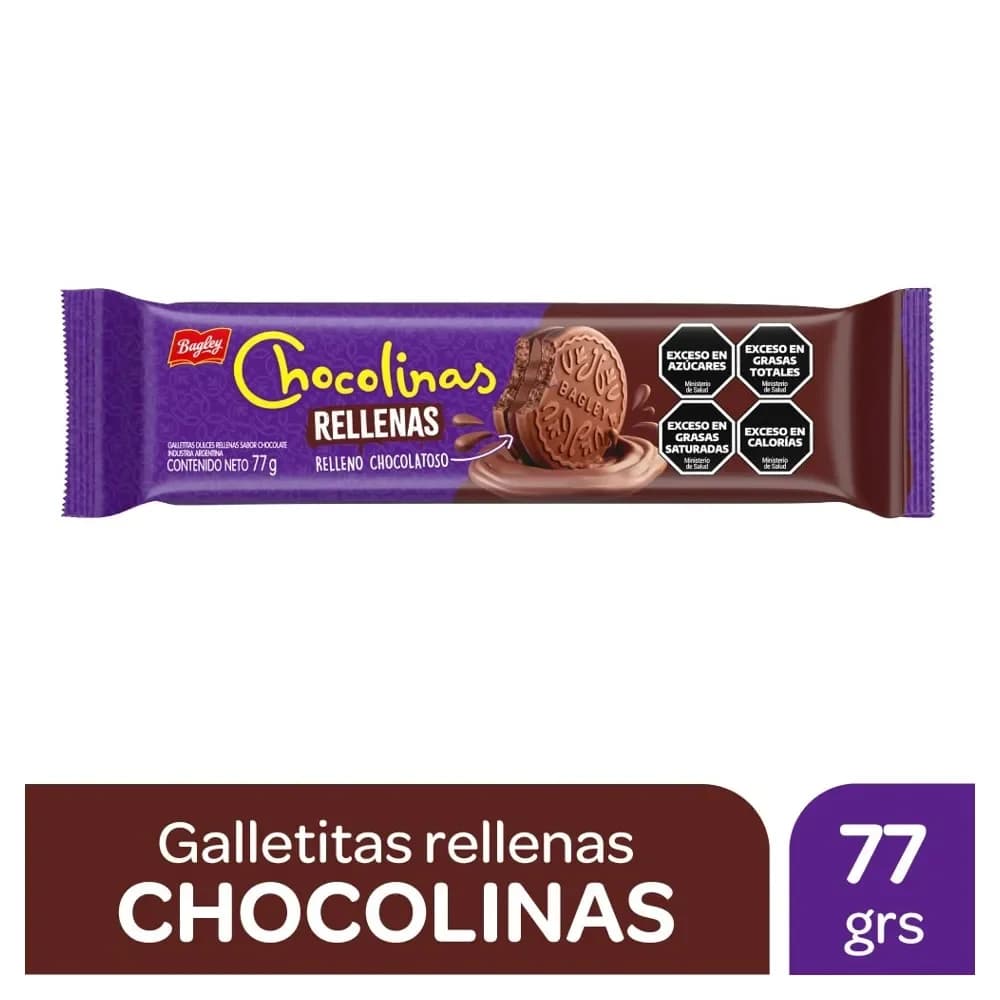 Galletitas Rellenas Sabor Chocolate Chocolinas 77 Grs