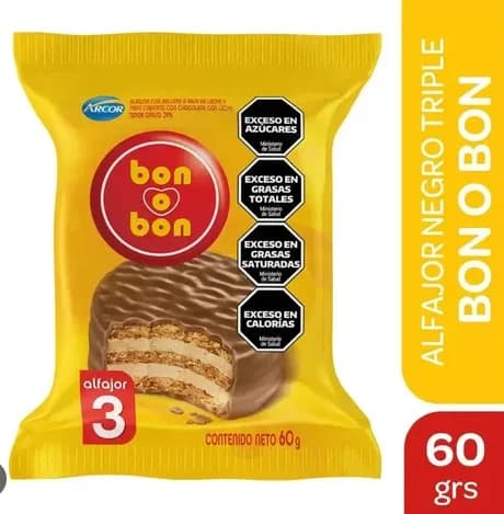 Alfajor Bon O Bon Triple Negro 60 Gr