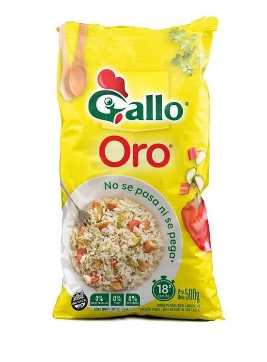 Arroz Gallo Oro Parboil Bolsa 500Gr