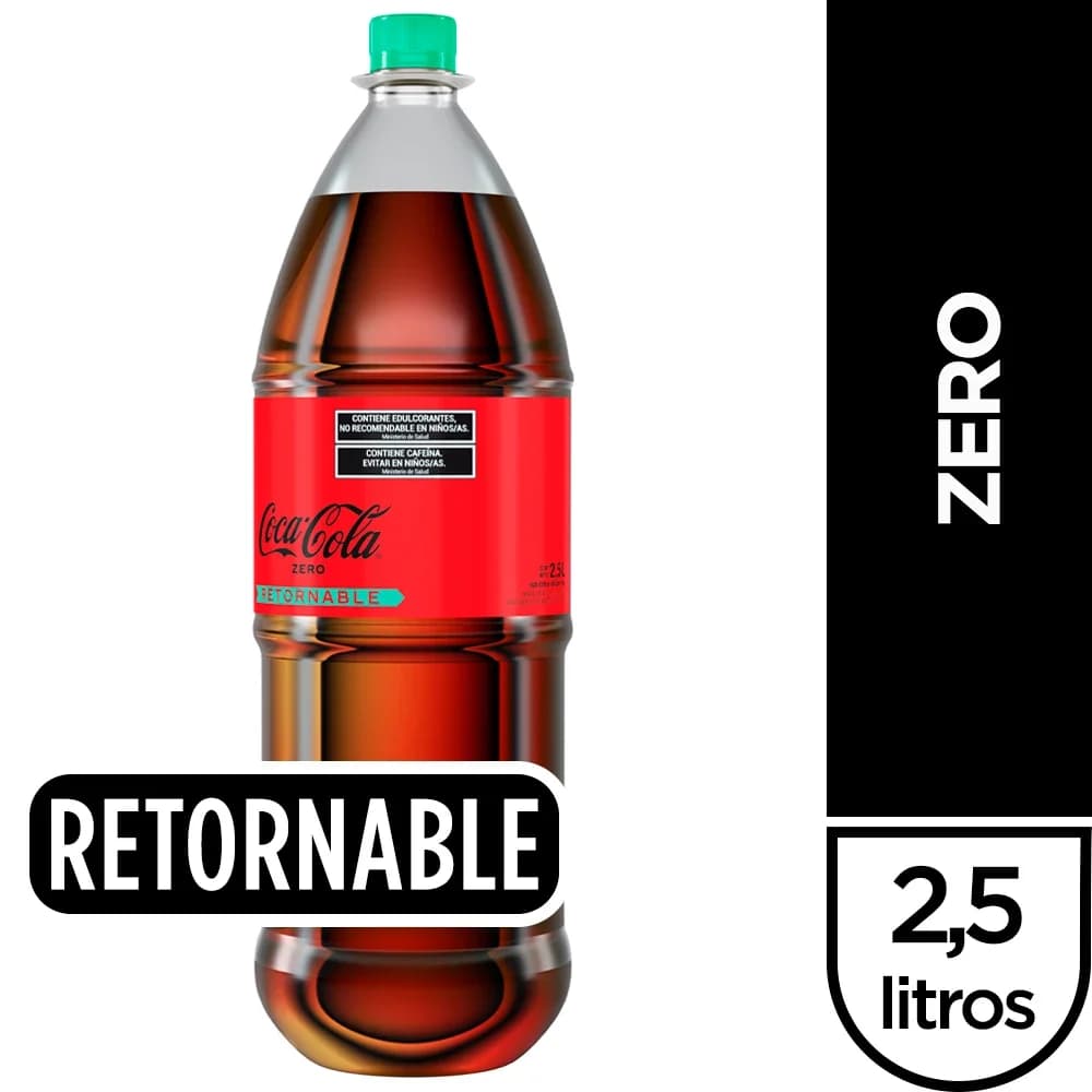 Gaseosa Coca Cola ZERO Retornable 2,5 Lts