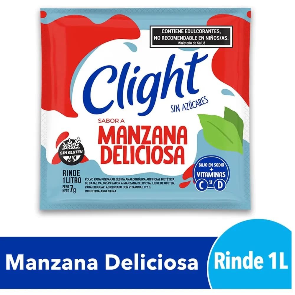 Jugo en Polvo Clight Manzana Deliciosa 7 grs
