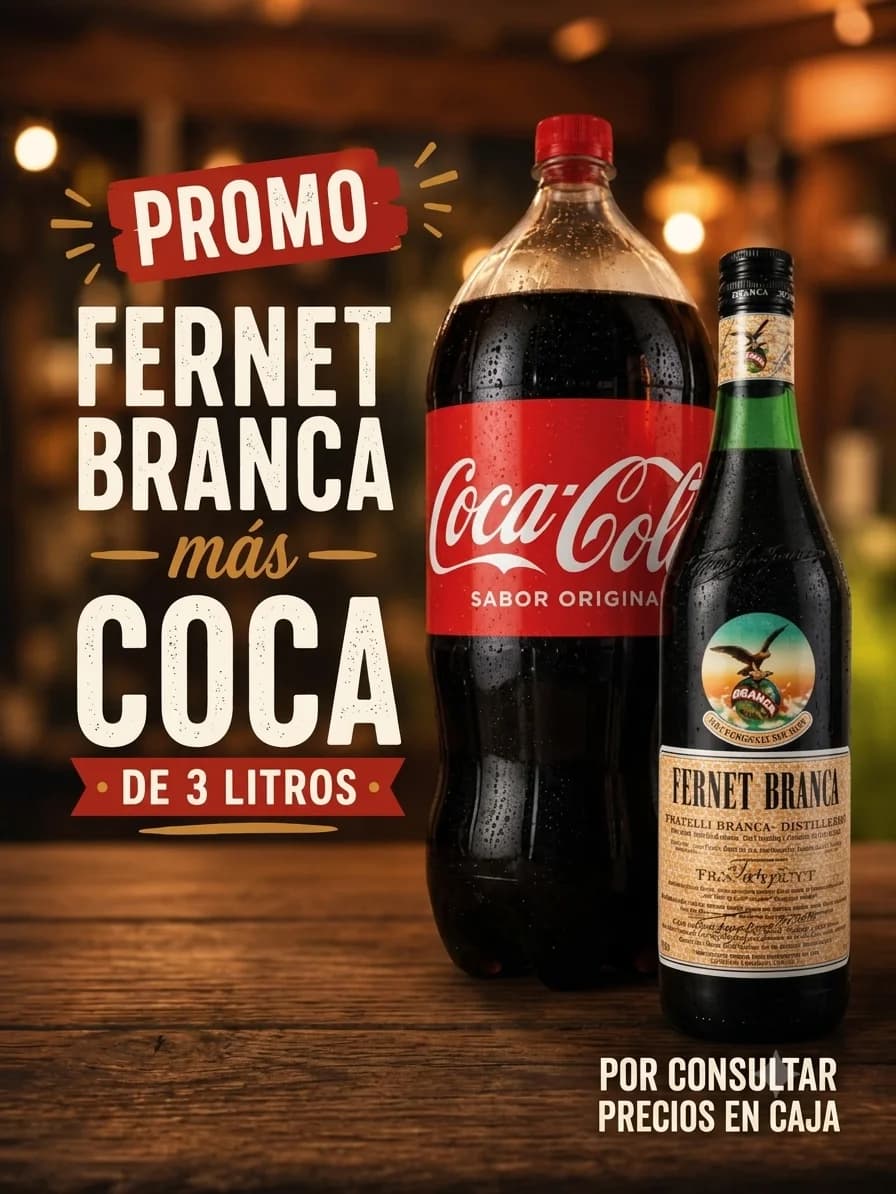 Combo Fernet 750ml + Coca 3L