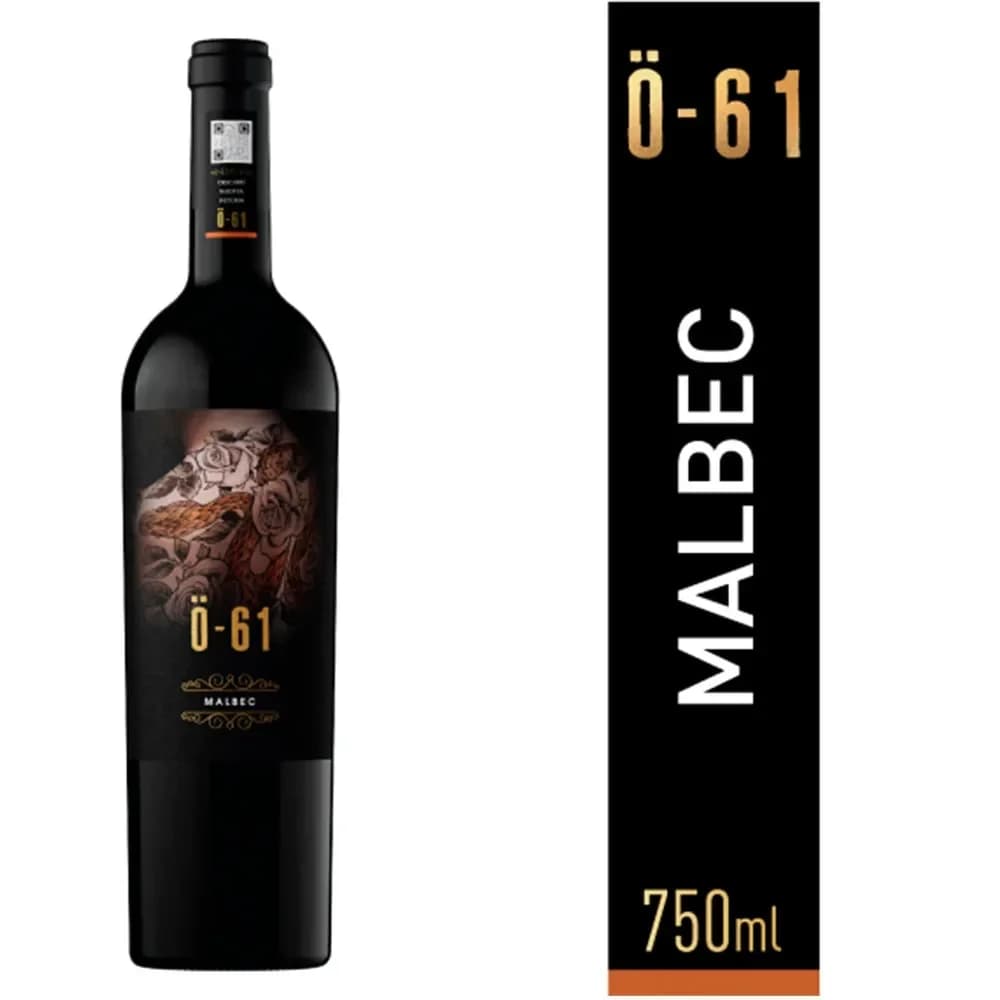 Vino Tinto Malbec O-61 en Botella 750 ml